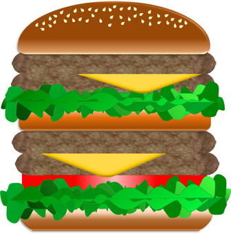 Illustration, fast food, hamburger, meal, 