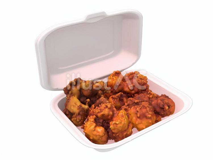 弁当おつまみテイクアウト移動販売の唐揚げ 唐揚げ,からあげ,から揚げのイラスト素材