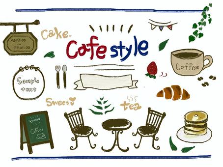 カフェスタイル カフェスタイル cafe,バナー,チラシのイラスト素材