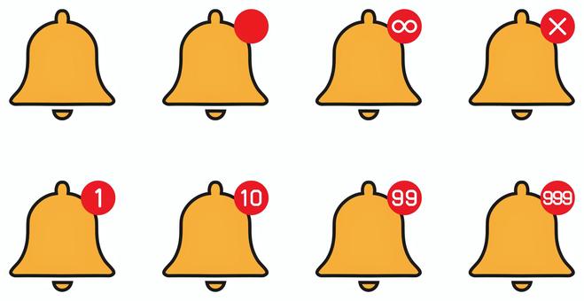 ベル、通知のアイコンセット オレンジ ベル、通知のアイコンセット オレンジ ベル,通知,アラーム,アイコン,鈴,お知らせ,アラート,鐘,シンボル,挿絵のイラスト素材