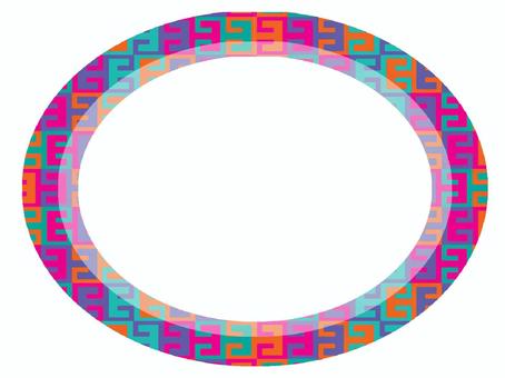 フレーム フレーム,枠,空欄,楕円,模様,柄,カラフル,pop調,手描き,素材のイラスト素材