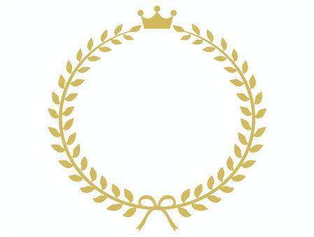 月桂冠 王冠,あしらい,1位のイラスト素材