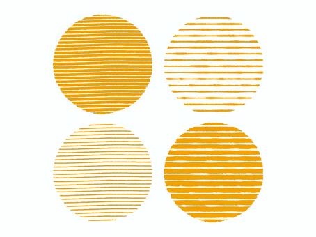 手描きストライプ背景セット丸型03 背景,ストライプ,縞模様,背景色,手書き,かわいい,ポップ,おしゃれ,楽しい,円形のイラスト素材