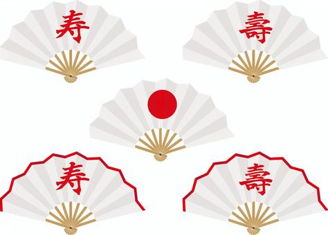 扇子セットb 扇子セットb 扇子,扇,寿,センス,和,和風,飾り,伝統,文化,工芸のイラスト素材