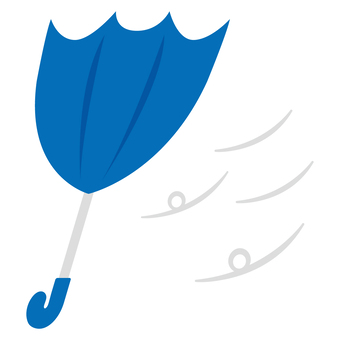 Illustration, umbrella, a strong wind, typhoon, 