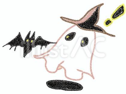 コウモリにビビるお化け
