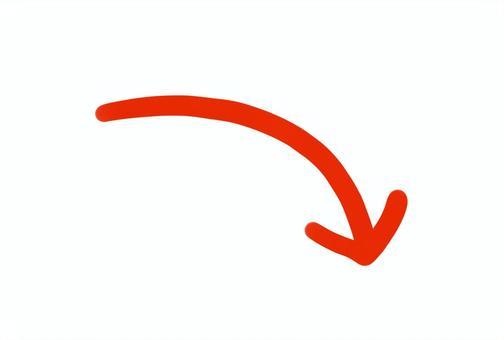 下がるやじるし（赤） 矢印,下がる,下昇,右下,下,シンプル,手描き,説明,赤のイラスト素材