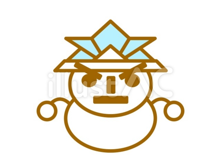 冬将軍　青 冬将軍,雪だるま,気候のイラスト素材
