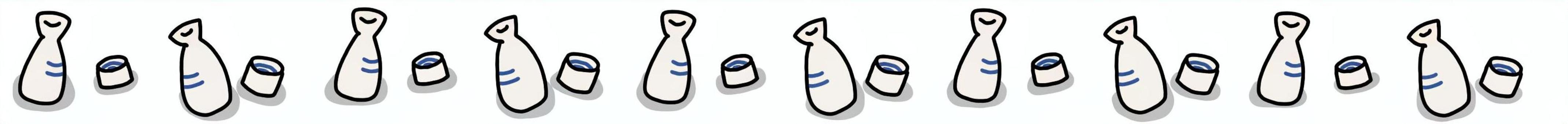 とっくりとおちょこのバナーイラスト。 とっくり,おちょこ,日本酒,飲み物,陶器のイラスト素材