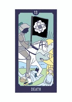 タロット_13死_手描きイラスト タロット,tarot,死,占い,カード,人物のイラスト素材