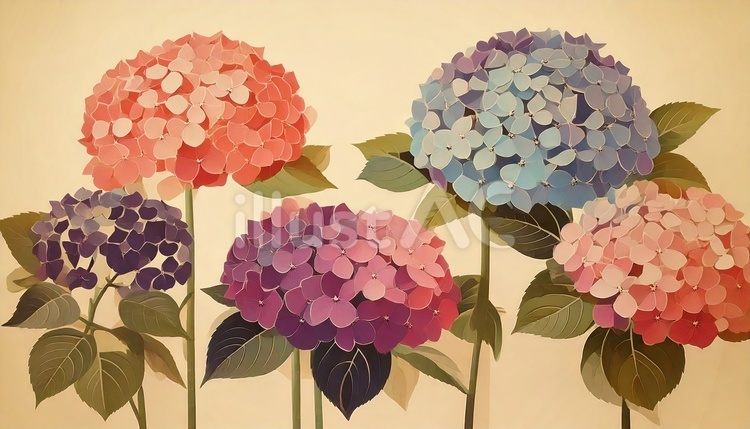 アジサイ 花,植物,花びらのイラスト素材