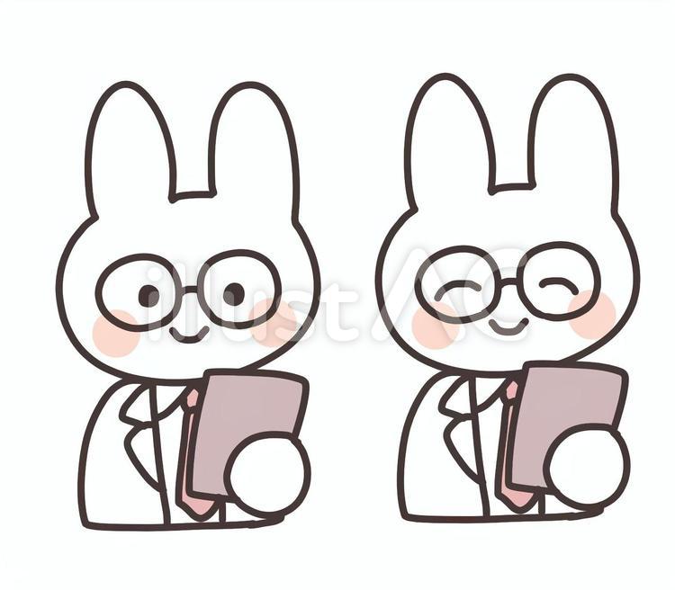 医者のうさぎ 動物,うさぎ,医者のイラスト素材