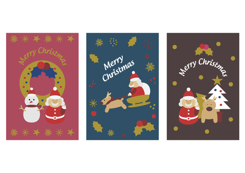 クリスマスカードのセット クリスマス,カード,メッセージのイラスト素材