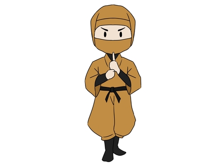 忍者 山吹 ポーズ１ 忍者,印,印を結ぶ,頭巾,忍,忍び装束,日本,ニンジャ,ninja,和風のイラスト素材