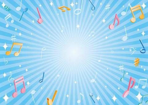 Colorful music notes and concentrated lines background material, , JPG and AI