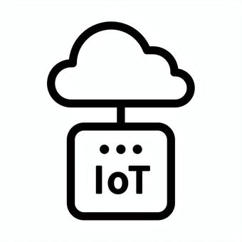 IoT機器アイコン クラウド,iot,接続,インターネット,アイコン,モノクロのイラスト素材