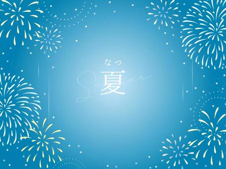涼しげな花火大会の夏らしい背景 summer,夏,夏祭り,祭り,花火,花火大会,背景,和,和風,シンプルのイラスト素材