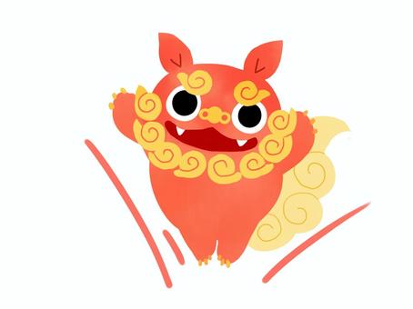 Illustration, shisa, okinawa, sauter, 