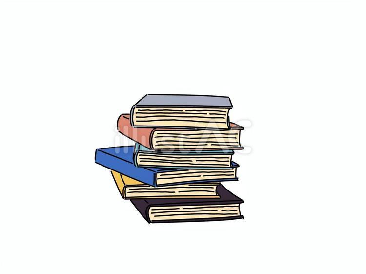 積み上げられた本(色付き) 本,読書,シンプルのイラスト素材