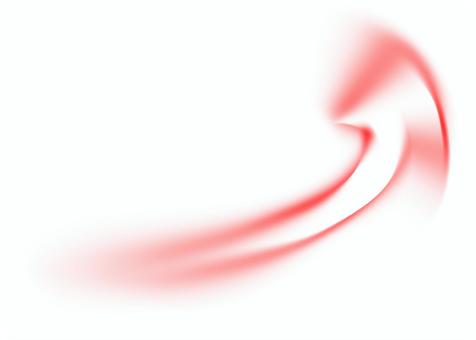 荒ぶるように右肩上がりの赤い矢印(長い) 矢印,赤,右肩上がり,上昇,上がる,右上がり,上向きのイラスト素材