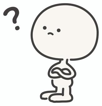 クエスチョンマークと疑問の人物 クエスチョンマークと疑問の人物 クエスチョンマーク,疑問,不思議,考える,思案する,シンプル,人物,動作,かわいい,イラストのイラスト素材