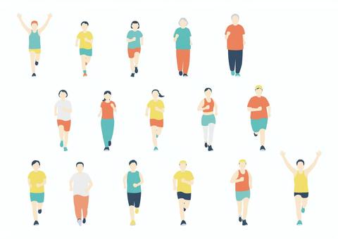 マラソン ジョギング 走る 正面 マラソン ジョギング 走る 正面 マラソン,ランナー,選手,走る,スポーツ,ランニング,ジョギング,アスリート,陸上競技,トライアスロンのイラスト素材