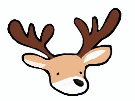 アイコン風のトナカイイラスト