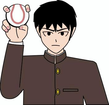 野球部男子 高校生,男子,野球,ボール,持つ,野球部,部活,手,イメージのイラスト素材
