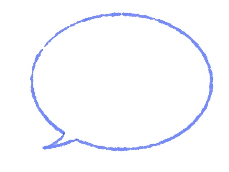 インクで描いたような吹き出し_青