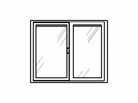 白黒のシンプルな窓ガラス