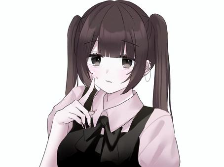 女の子イラスト アイコン,手描き,イラスト,女の子,萌え,アニメ,漫画,マンガ,女性,少女のイラスト素材