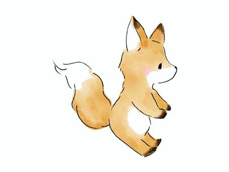 キツネさん(水彩・絵本風) キツネさん(水彩・絵本風) キツネ,かわいい,水彩,絵本風,手書き,手描き,ベクター,キュート,動物,愛らしいのイラスト素材