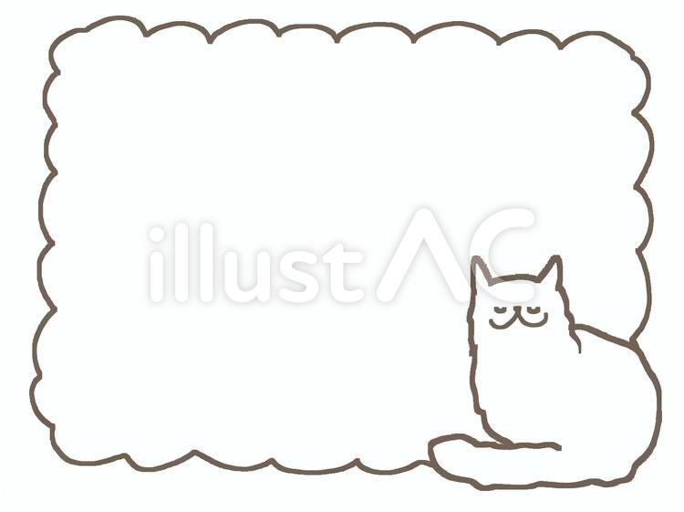 猫　ペルシャ猫　フレーム 猫,ペルシャ猫,フレームのイラスト素材