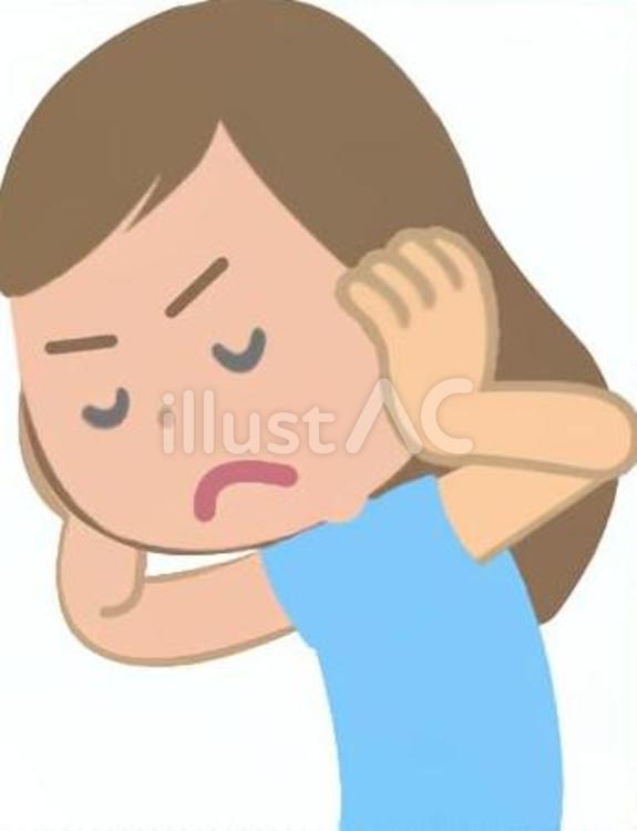聞きたくない話を聞かない女性（文字なし） 聞かない,拒否,従わないのイラスト素材