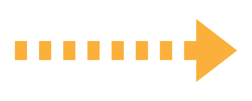 点線矢印_オレンジ 矢印,点線,破線,右,オレンジ,方向,向き,目印,ポインター,シンプルのイラスト素材