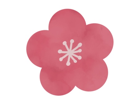年賀状素材：水彩の梅の花のイラスト3 梅,年賀状,正月,和風,水彩,年賀,新年,和柄,和,梅の花のイラスト素材