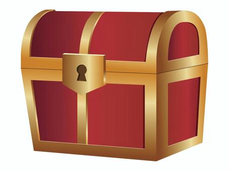 宝箱のイラスト 宝箱のイラスト 宝箱,宝,箱,シック,重厚感,赤,宝物,アイテム,プレゼント,景品のイラスト素材