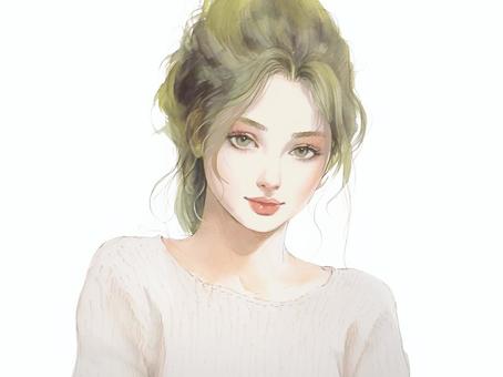 Illustration, foreigner, female, beautiful woman, 