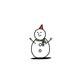 Illustration, boneco de neve, neve, simples, 