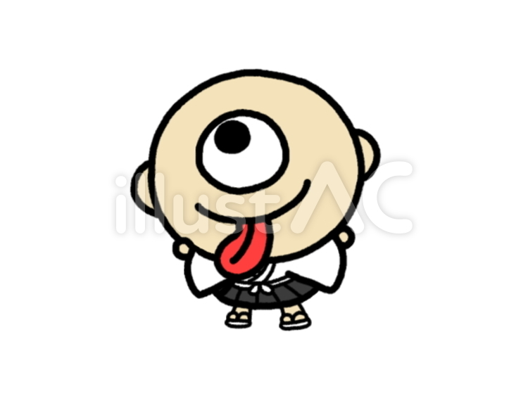 一つ目小僧（黒） 一つ目小僧,妖怪,モンスターのイラスト素材