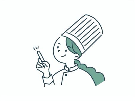 女性のシェフ・料理人・パティシエ シェフ,料理人,パティシエ,コック,料理,職業,飲食店,お菓子屋,エプロン,調理のイラスト素材