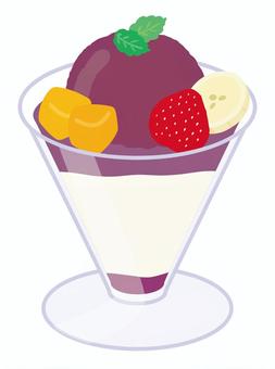 Illustration, acai, parfait, yogurt, 