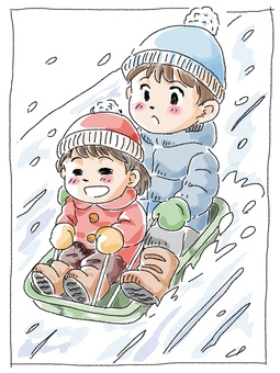 Illustration, snow fun, sori, a slope, 