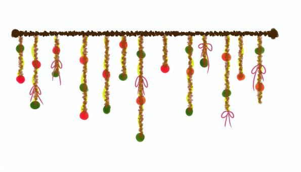 Illustration, straight line, christmas, garland, 