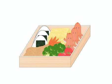 Illustration, box lunch, food, cherry-blossom viewing, 