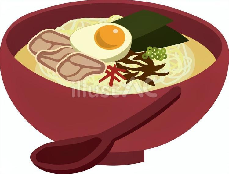 ご当地グルメ　福岡県　博多ラーメン ご当地グルメ,博多ラーメン,豚骨ラーメンのイラスト素材