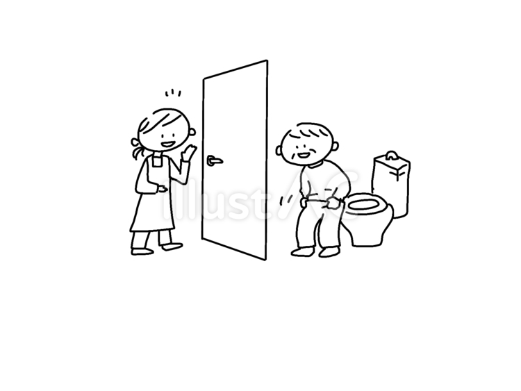 トイレ介助 トイレ,排泄,介助のイラスト素材