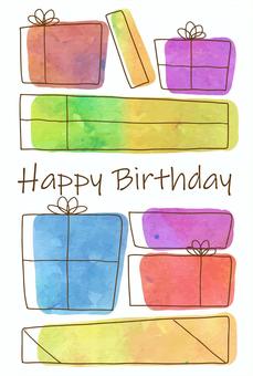 Birthday card for birthday gifts, vertical, , JPG, PNG and AI