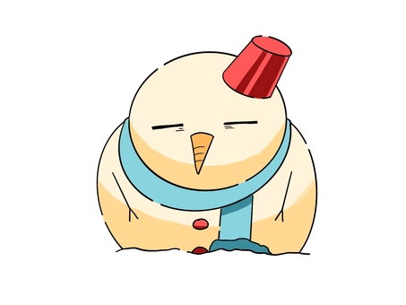 気だるげな雪だるま 雪だるま,雪,冬,冬休み,季節素材,冬素材,季節イラスト,かわいい,ゆるい,ゆるキャラのイラスト素材