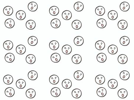 背景パターン　びっくり顔いっぱい 背景,パターン,壁紙,顔,びっくり,驚く,面白い,いっぱい,人,シンプルのイラスト素材